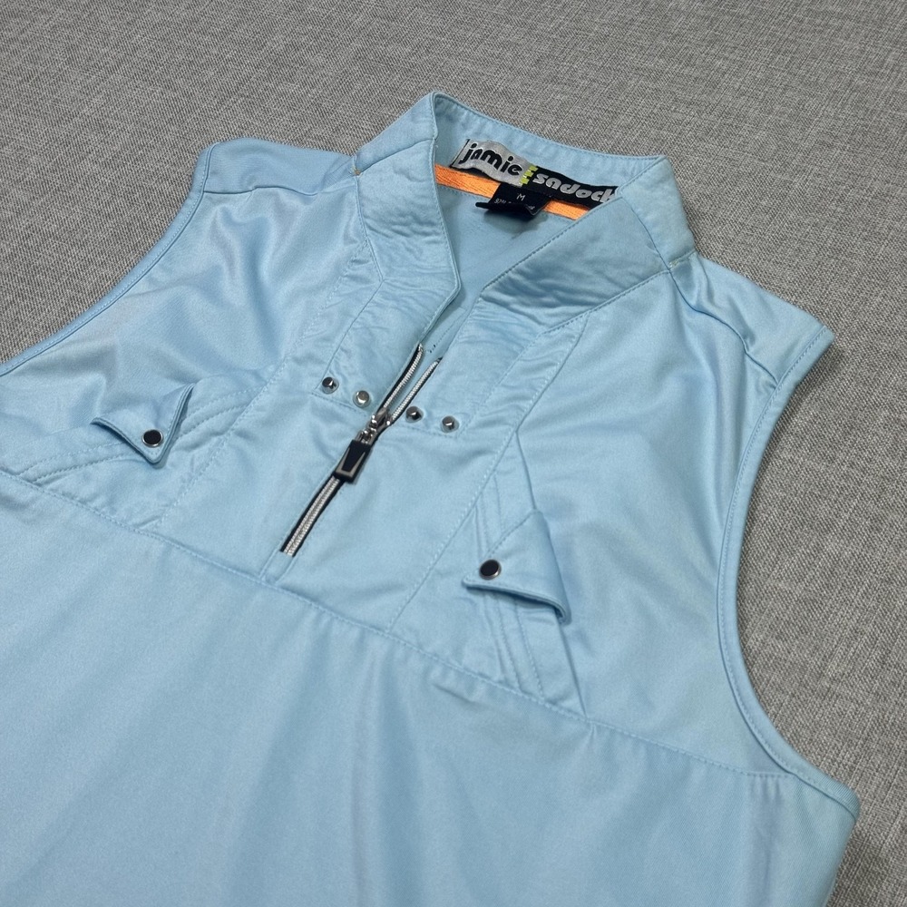 Jamie Sadock 1/4 Zip Sleeveless Golf Pullover Women Medium Blue Performance